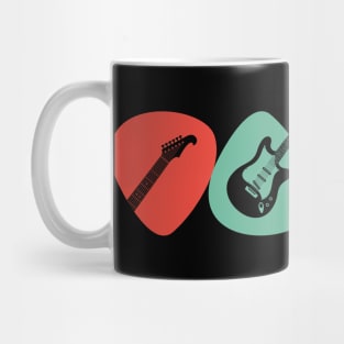 Retro Guitar Picks Electric Guitars Trendy Guitar Player Mug